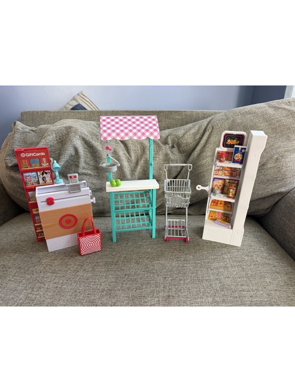 Barbie Playset Lot Target Checkout Farmers Market Stand Grocery Shelf Mixed Sets